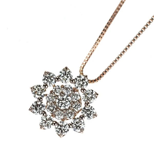 K18PG DIAMOND PENDANT NECKLACE: K18PG DIAMOND PENDANT NECKLACE Brand: None Type/Style: pendant necklace Material: K18PG, Main Stone Natural Color: PG Size: Chain Length 45cm Accessories: None Accessories Notice: When purchasing
