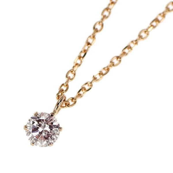 K18PG NATURAL PINK DIAMOND PENDANT NECKLACE: K18PG Natural Pink Diamond Pendant Necklace Brand: None Type/Style: pendant necklace Material: K18PG, Main Stone Natural Color: PG Size: Chain Length 45cm Accessories: None Accessories Notice: When