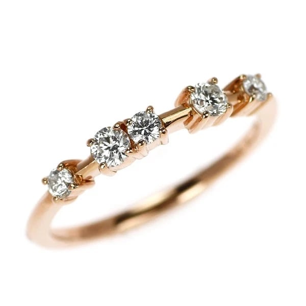 K18PG DIAMOND RING: K18PG diamond ring Brand: None Type/Style: Ring Material: K18PG, Main Stone Natural Color: PG Size: 3.75 US Accessories: None Accessories Notice: When purchasing pre-owned goods, please re