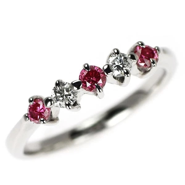 PT900 TREAT PINK/COLORLESS DIAMOND RING: Pt900 Treat Pink/Colorless Diamond Ring Brand: None Type/Style: Ring Material: Pt900, Main Stone Natural Color: None Size: 6 US Accessories: None Accessories Notice: When purchasing pre-owned goods,