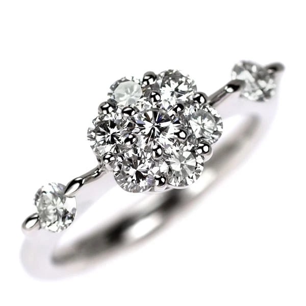 PT900 DIAMOND RING FLOWER AP: Pt900 diamond ring flower AP Brand: None Type/Style: Ring Material: Pt900, Main Stone Natural Color: None Size: 4.5 US Accessories: None Accessories Notice: When purchasing pre-owned goods, please