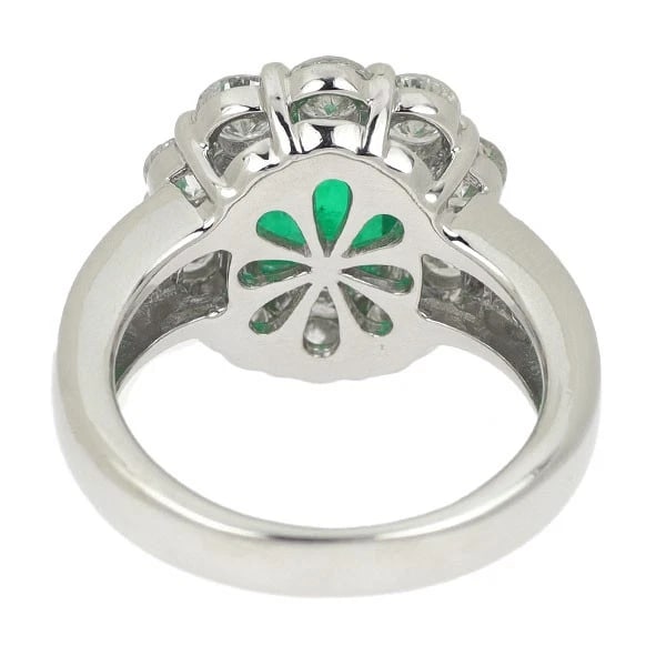 PT900 EMERALD DIAMOND RING - 3