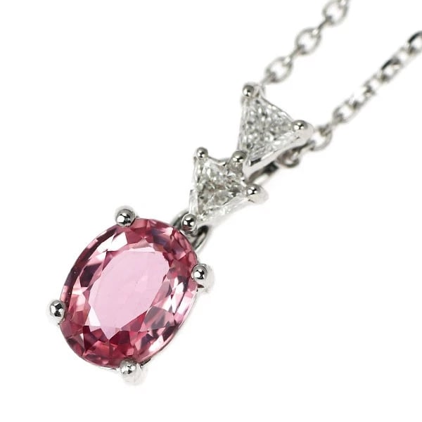 K18WG UNHEATED PINK SAPPHIRE DIAMOND PENDANT NECKLACE: K18WG Unheated Pink Sapphire Diamond Pendant Necklace Brand: None Type/Style: pendant necklace Material: K18WG, Main Stone Sapphire Color: WG Size: Chain Length: 40cm Accessories: None Accessories