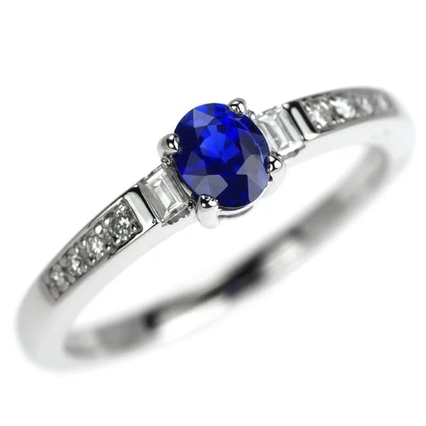 PT900 SAPPHIRE DIAMOND RING: Pt900 sapphire diamond ring Brand: None Type/Style: Ring Material: Pt900, Main Stone Natural/Sapphire Color: None Size: 5.5 - 5.75 US Accessories: None Accessories Notice: When purchasing pre-owned