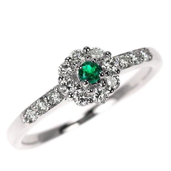 K18WG EMERALD DIAMOND RING: K18WG Emerald Diamond Ring Brand: None Type/Style: Ring Material: K18WG, Main Stone Emerald Color: WG Size: 5.5 - 5.75 US Accessories: None Accessories Notice: When purchasing pre-owned goods, please
