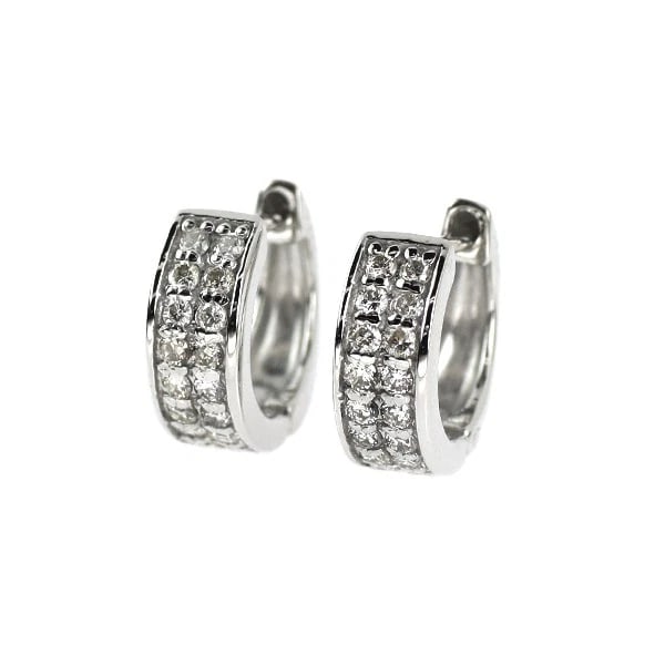 K18WG DIAMOND HOOP EARRINGS: K18WG DIAMOND HOOP EARRINGS Brand: None Type/Style: piercing Material: K18WG, Main Stone Natural Color: WG Size: Length/Width/Diameter 9.3 Accessories: None Accessories Notice: When purchasing
