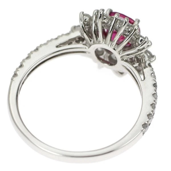 PT900 UNHEATED RUBY DIAMOND RING - 3