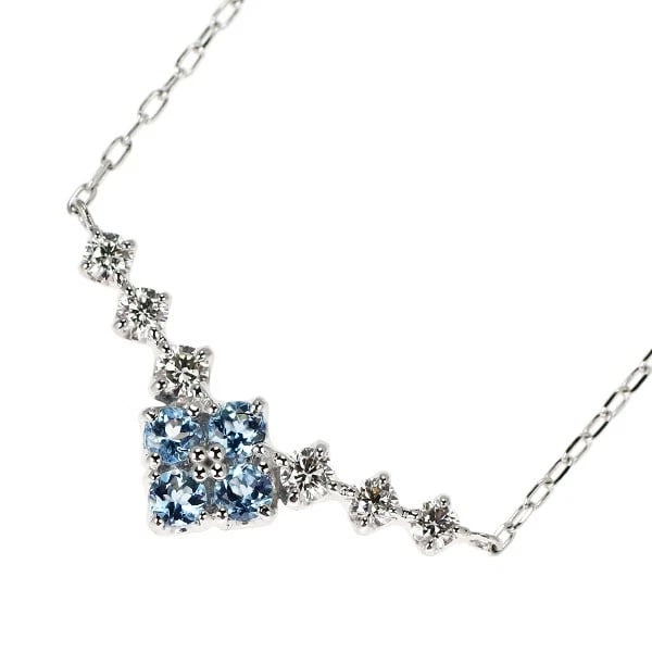 PT900/ PT850 AQUAMARINE DIAMOND PENDANT NECKLACE: Pt900/ Pt850 Aquamarine Diamond Pendant Necklace Brand: None Type/Style: pendant necklace Material: Pt950/Pt850, Main Stone aquamarine /Natural Color: None Size: Chain Length: 47.5cm Accessories: