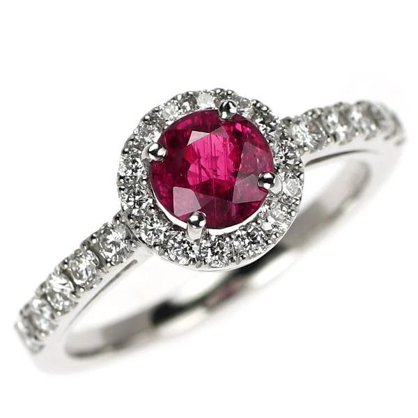 PT950 PIGEON BLOOD RUBY DIAMOND RING: Pt950 Pigeon Blood Ruby Diamond Ring Brand: None Type/Style: Ring Material: Pt950, Main Stone Natural Color: Pt Size: 5.25 US Accessories: None Accessories Notice: When purchasing pre-owne