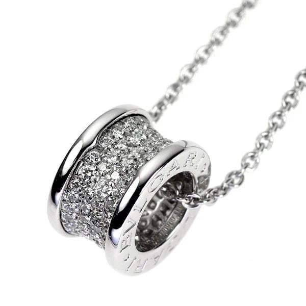 BULGARI K18WG DIAMOND PENDANT NECKLACE: Bulgari K18WG Diamond Pendant Necklace Brand: Bvlgari Type/Style: pendant necklace Material: K18WG, Main Stone Natural Color: WG Size: Chain Length 40.5cm Accessories: None Accessories Notice: When