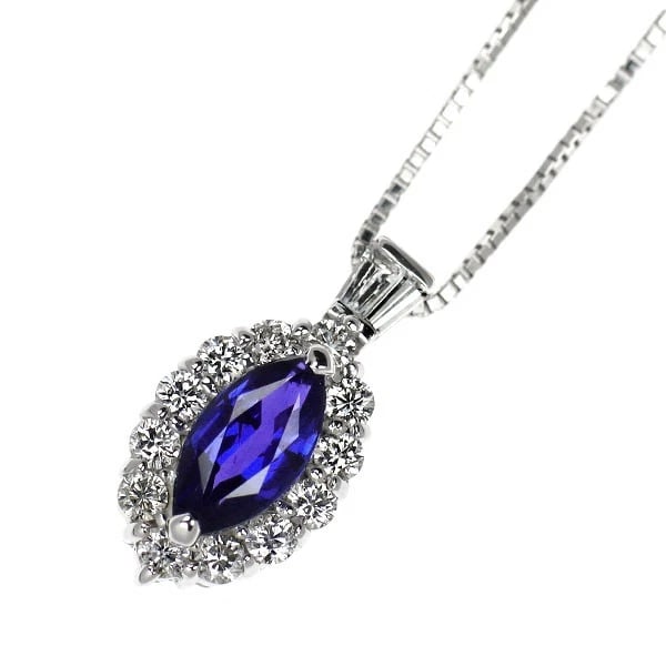 K18WG SAPPHIRE DIAMOND PENDANT NECKLACE: K18WG Sapphire Diamond Pendant Necklace Brand: None Type/Style: pendant necklace Material: K18WG, Main Stone Sapphire Color: WG Size: Chain Length 45.5cm Accessories: None Accessories Notice: When