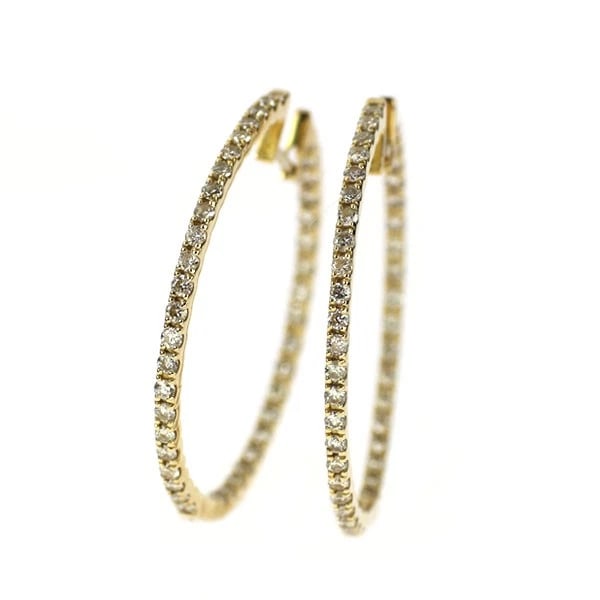 K18YG HOOP DIAMOND EARRING: K18YG hoop diamond earring Brand: None Type/Style: piercing Material: K18YG, Main Stone Natural Color: YG Size: Length/Width/Diameter 29.3 Accessories: None Accessories Notice: When purchasing
