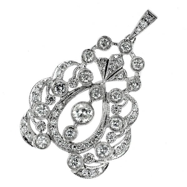 K18WG DIAMOND PENDANT TOP AP: K18WG Diamond Pendant Top AP Brand: None Type/Style: pendant top Material: K18WG, Main Stone Natural Color: WG Size: Length/Width/Diameter 31.8 Accessories: None Accessories Notice: When purchasing