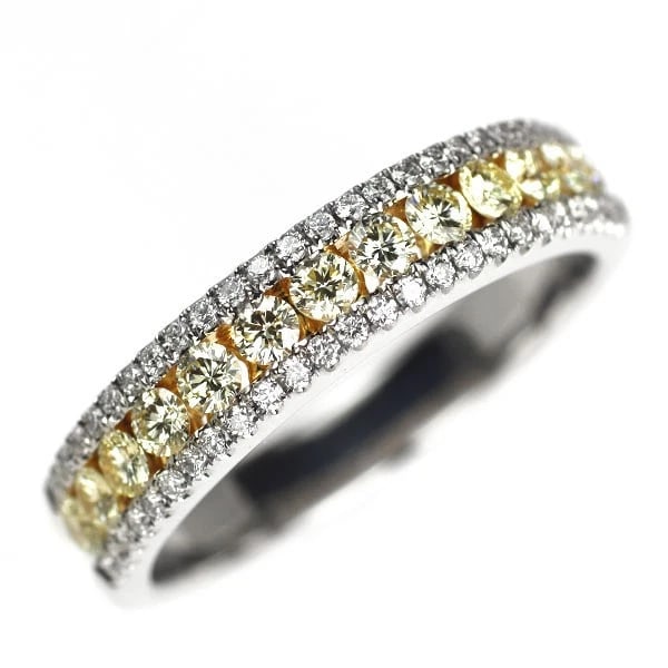 K18YG/WG DIAMOND RING: K18YG/WG diamond ring Brand: None Type/Style: Ring Material: K18WG/YG, Main Stone Natural Color: WG/YG Size: 6.25 - 6.5 US Accessories: None Accessories Notice: When purchasing pre-owned goods,