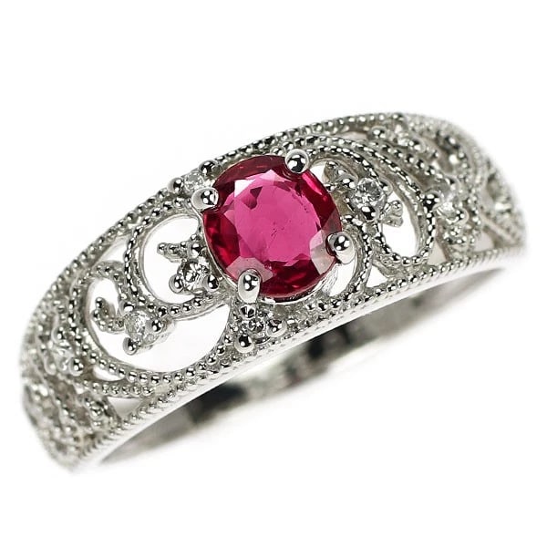 PT900 RUBY DIAMOND RING: Pt900 ruby diamond ring Brand: None Type/Style: Ring Material: Pt900, Main Stone Ruby Color: None Size: 6 US Accessories: None Accessories Notice: When purchasing pre-owned goods, please r