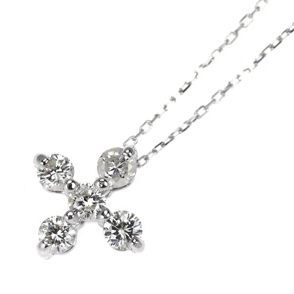 K18WG DIAMOND PENDANT NECKLACE: K18WG DIAMOND PENDANT NECKLACE Brand: None Type/Style: pendant necklace Material: K18WG, Main Stone Natural Color: WG Size: Chain Length 42.5cm Accessories: None Accessories Notice: When purchasing