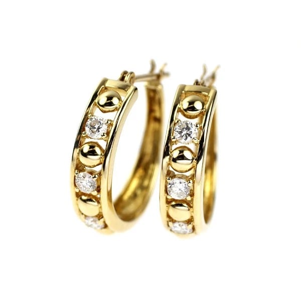 K18YG DIAMOND EARRINGS: K18YG diamond earrings Brand: None Type/Style: piercing Material: K18YG, Main Stone Natural Color: YG Size: Length/Width/Diameter 18.2 Accessories: None Accessories Notice: When purchasing pre-owned