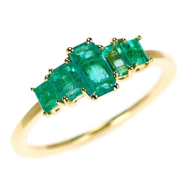 K18YG EMERALD RING: K18YG emerald ring Brand: None Type/Style: Ring Material: K18YG, Main Stone Emerald Color: YG Size: 6 US Accessories: None Accessories Notice: When purchasing pre-owned goods, please refer to the
