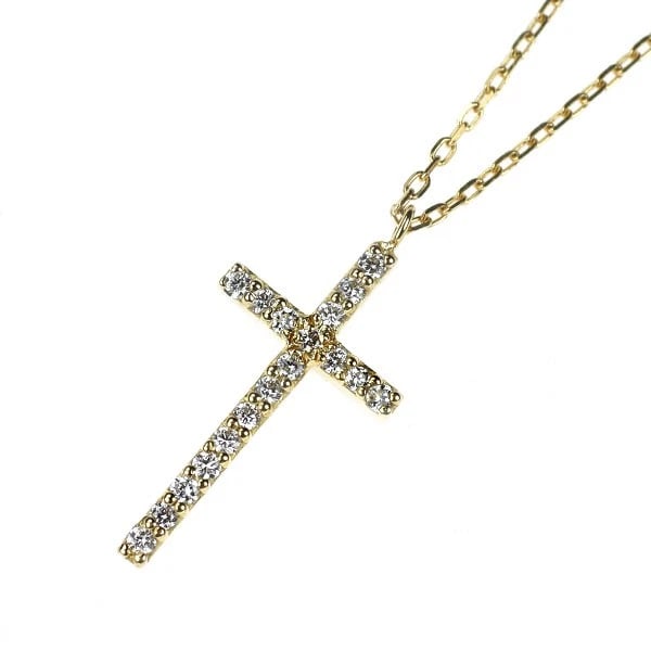 K18YG DIAMOND PENDANT NECKLACE: K18YG diamond pendant necklace Brand: None Type/Style: pendant necklace Material: K18YG, Main Stone Natural Color: YG Size: Chain Length: 50cm Accessories: None Accessories Notice: When purchasing