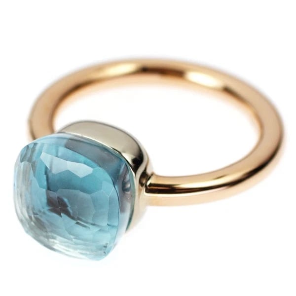 POMELATO K18WG/PG BLUE TOPAZ RING - 2