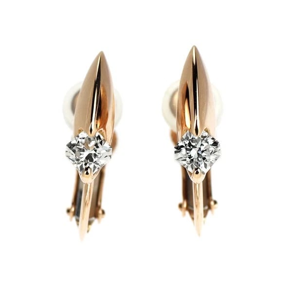 FLEMISH DIAMOND K18PG DIAMOND EARRINGS: Flemish Diamond K18PG Diamond Earrings Brand: None Type/Style: earring Material: K18PG, Main Stone Natural Color: PG Size: Length/Width/Diameter:14.0 Accessories: None Accessories Notice: When