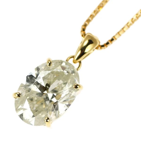 K18YG OVAL DIAMOND PENDANT NECKLACE: K18YG Oval Diamond Pendant Necklace Brand: None Type/Style: pendant necklace Material: K18WG, Main Stone Natural Color: YG Size: Chain Length 45cm Accessories: None Accessories Notice: When