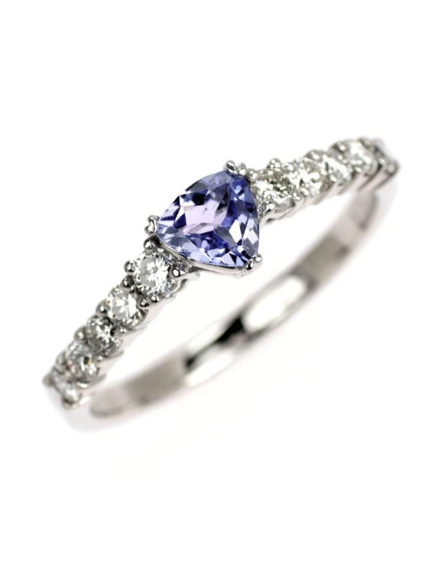 K18WG TANZANITE DIAMOND RING: K18WG Tanzanite Diamond Ring Brand: None Type/Style: Ring Material: K18WG, Main Stone Natural Color: WG Size: 6.25 - 6.5 US Accessories: None Accessories Notice: When purchasing pre-owned goods,