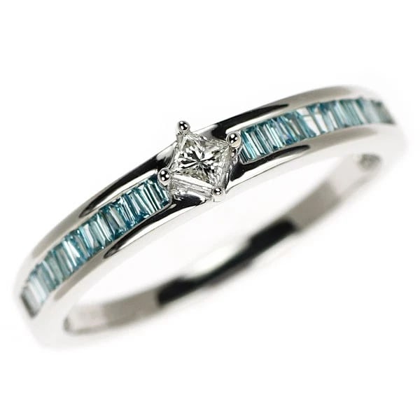 K18WG ICE BLUE/COLORLESS DIAMOND RING: K18WG Ice Blue/Colorless Diamond Ring Brand: None Type/Style: Ring Material: K18WG, Main Stone Natural Color: WG Size: 7.5 US Accessories: None Accessories Notice: When purchasing pre-owned goods,