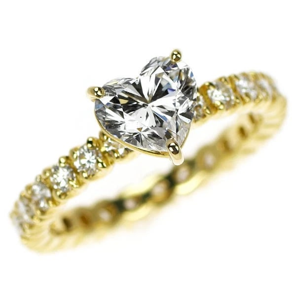 K18YG HEART SHAPE DIAMOND RING: K18YG Heart Shape Diamond Ring Brand: None Type/Style: Ring Material: K18YG, Main Stone Natural Color: YG Size: 4.75 - 5 US Accessories: None Accessories Notice: When purchasing pre-owned goods,