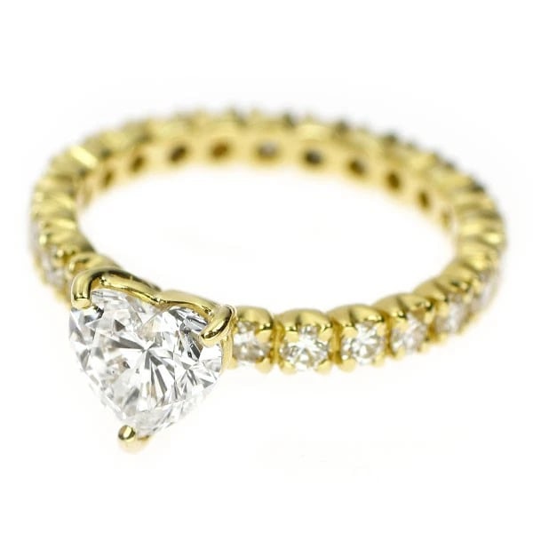 K18YG HEART SHAPE DIAMOND RING - 2