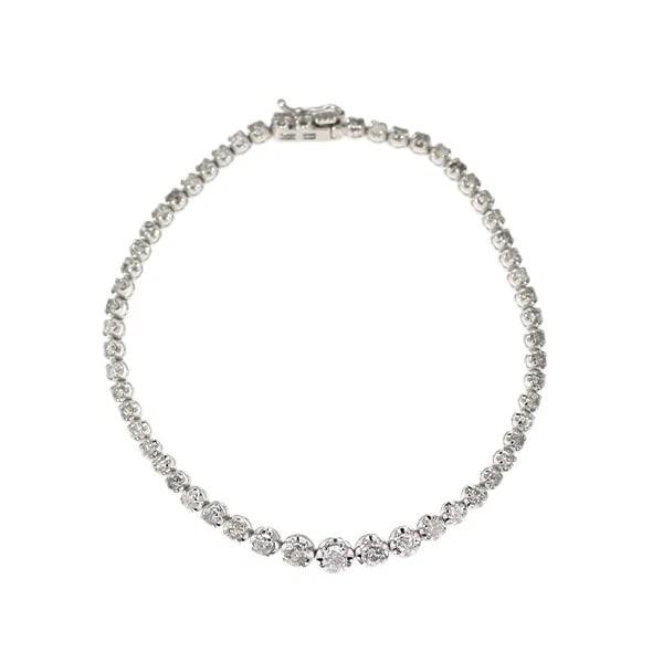 K18WG TENNIS DIAMOND BRACELET: K18WG TENNIS DIAMOND BRACELET Brand: None Type/Style: bracelets Material: K18WG, Main Stone Natural Color: WG Size: Chain Length 18.5 Length/Width/Diameter 4.8 Accessories: None Accessories Notice: