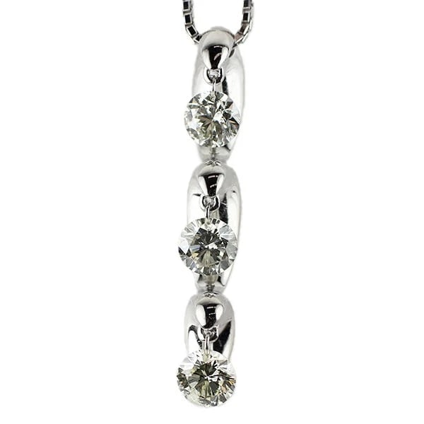 K18WG STRING HOLE DIAMOND PENDANT NECKLACE: K18WG String Hole Diamond Pendant Necklace Brand: None Type/Style: pendant necklace Material: K18WG, Main Stone Natural Color: WG Size: Chain Length 46cm Accessories: None Accessories Notice: When