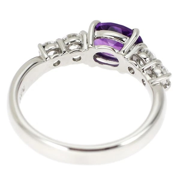 PT900 AMETHYST DIAMOND RING - 2