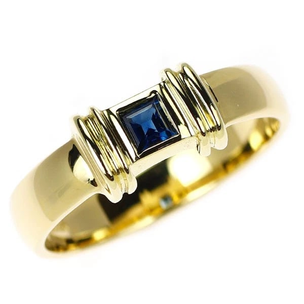TIFFANY K18YG SAPPHIRE RING: Tiffany K18YG sapphire ring Brand: Tiffany Type/Style: Ring Material: K18YG, Main Stone Sapphire Color: YG Size: 6 US Accessories: None Accessories Notice: When purchasing pre-owned goods, please
