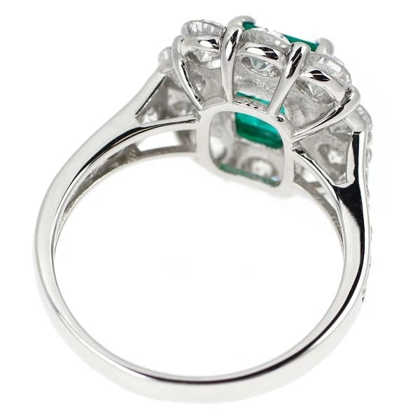 PT950 COLOMBIAN EMERALD DIAMOND RING - 3
