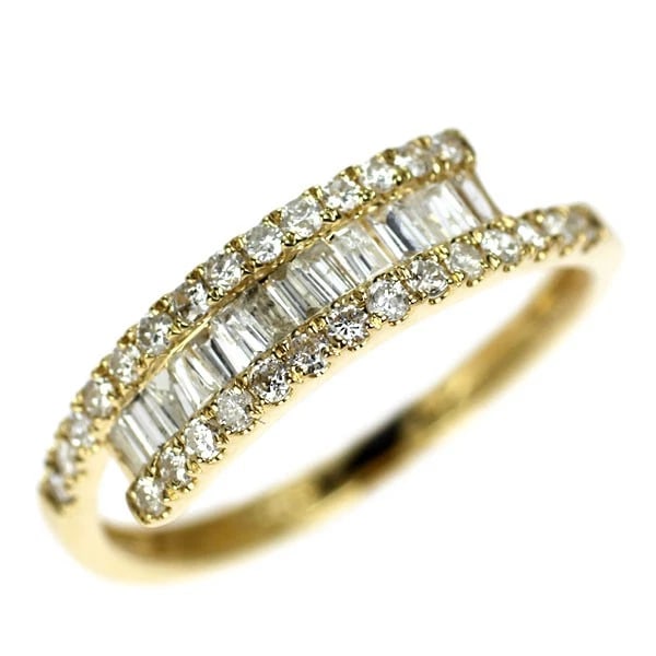 K18YG DIAMOND RING: K18YG diamond ring Brand: None Type/Style: Ring Material: K18YG, Main Stone Natural Color: YG Size: 6 US Accessories: None Accessories Notice: When purchasing pre-owned goods, please refer to the