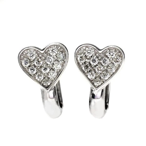 K18WG HEART DIAMOND EARRINGS: K18WG heart diamond earrings Brand: None Type/Style: piercing Material: K18WG, Main Stone Natural Color: WG Size: Length/Width/Diameter 13.6 Accessories: None Accessories Notice: When purchasing