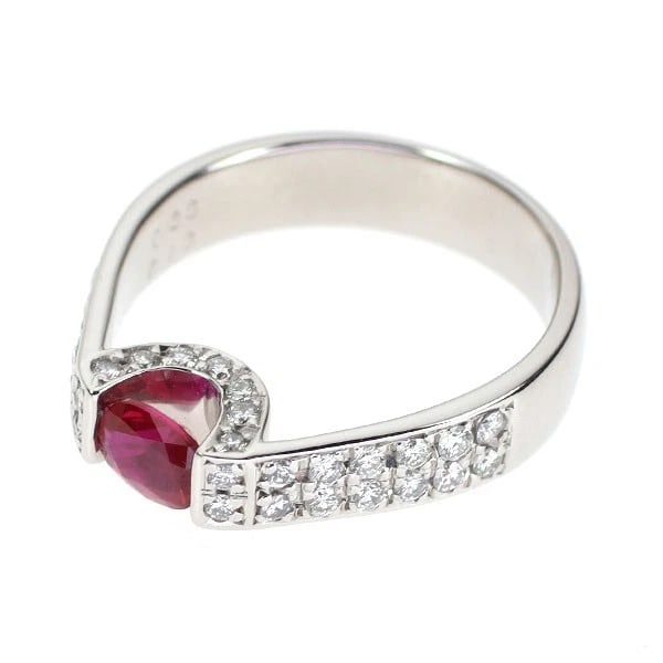 PT900 RUBY DIAMOND RING - 2