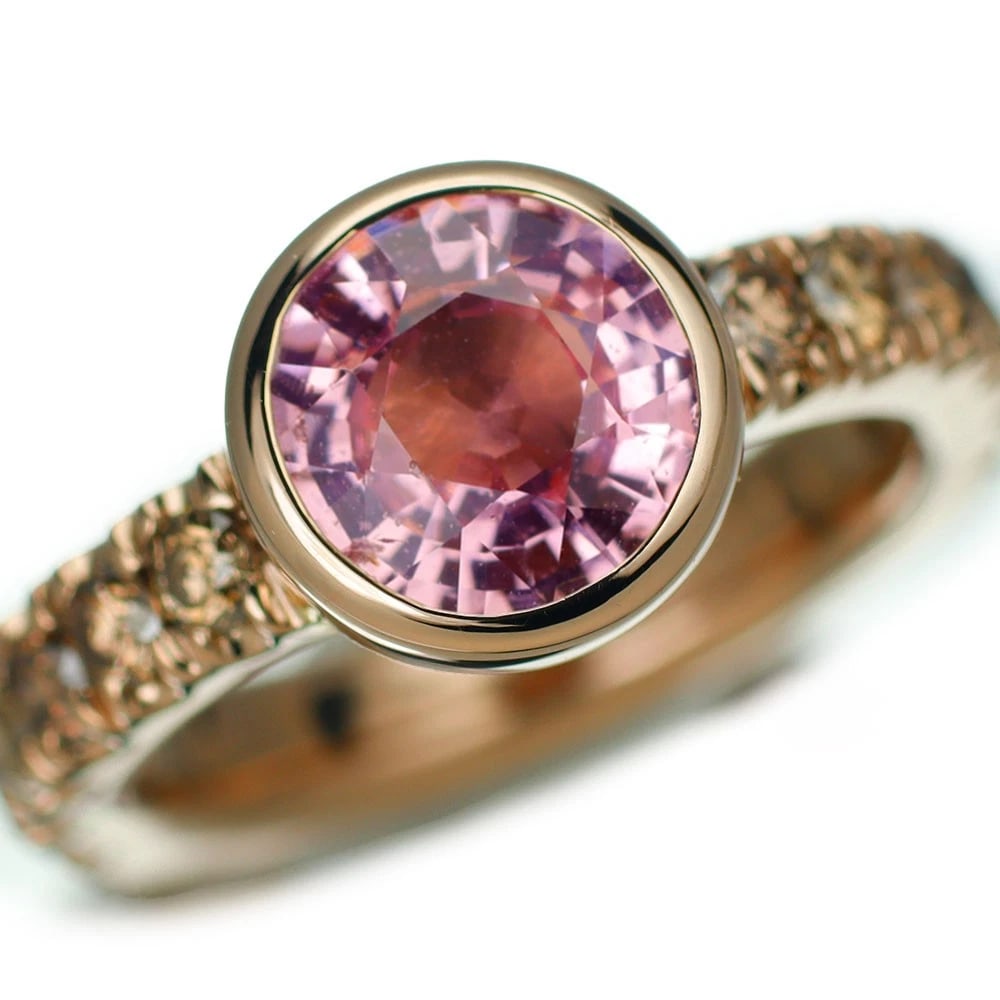 K18PG PINK SAPPHIRE DIAMOND RING (1 of 3)