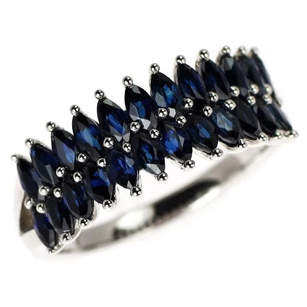 K18WG MARQUISE-CUT SAPPHIRE RING: K18WG marquise-cut sapphire ring Brand: None Type/Style: Ring Material: K18WG, Main Stone Marquise Color: WG Size: 8.25 - 8.5 US Accessories: None Accessories Notice: When purchasing pre-owned goods,