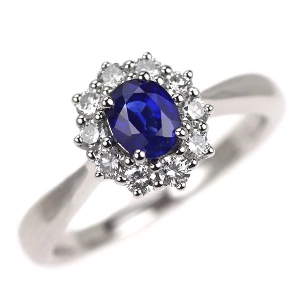 PT900 SAPPHIRE DIAMOND RING: Pt900 sapphire diamond ring Brand: None Type/Style: Ring Material: Pt900, Main Stone Natural Color: None Size: 4 US Accessories: None Accessories Notice: When purchasing pre-owned goods, please refer