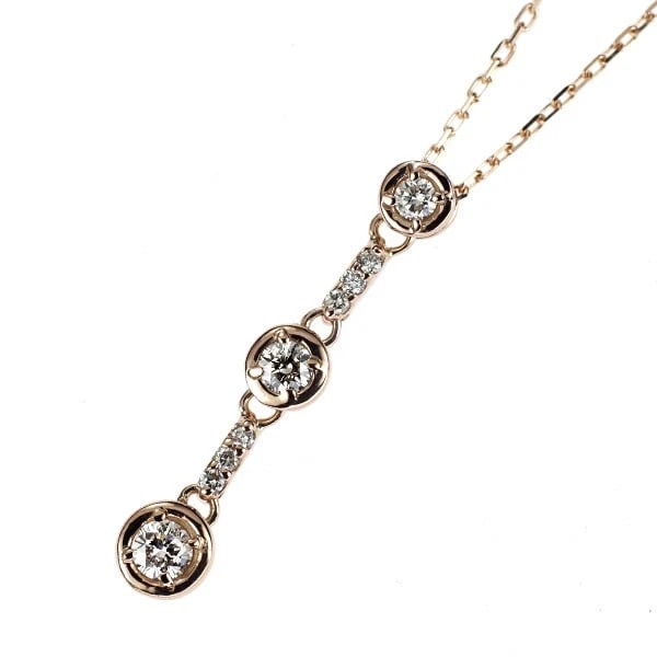 K18PG DIAMOND PENDANT NECKLACE: K18PG DIAMOND PENDANT NECKLACE Brand: None Type/Style: pendant necklace Material: K18PG, Main Stone Natural Color: PG Size: Chain Length 40cm Accessories: None Accessories Notice: When purchasing