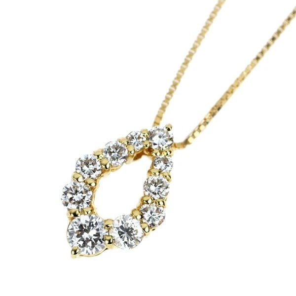 K18YG DIAMOND PENDANT NECKLACE: K18YG Diamond Pendant Necklace Brand: None Type/Style: pendant necklace Material: K18YG, Main Stone Natural Color: YG Size: Chain Length: 40cm Accessories: None Accessories Notice: When purchasing