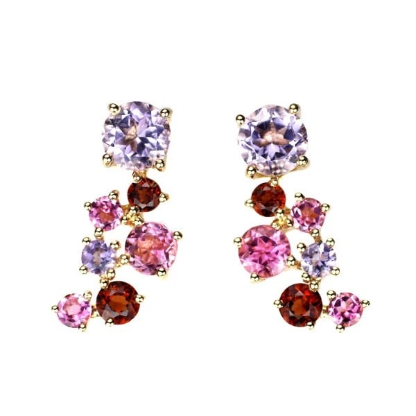 NINA RICCI K18YG MULTICOLOR STONE EARRINGS: Nina Ricci K18YG Multicolor Stone Earrings Brand: None Type/Style: piercing Material: K18YG, Main Stone Natural Color: YG Size: Length/Width/Diameter 13.8 Accessories: None Accessories Not