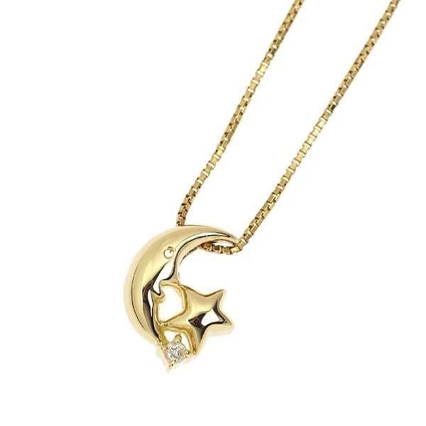 K18YG DIAMOND PENDANT NECKLACE: K18YG Diamond Pendant Necklace Brand: None Type/Style: pendant necklace Material: K18YG, Main Stone Natural Color: YG Size: Chain Length 41.5cm Accessories: None Accessories Notice: When p