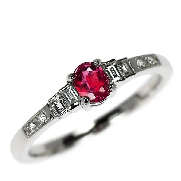 PT950 UNHEATED PIGEON BLOOD RUBY DIAMOND RING: Pt950 Unheated Pigeon Blood Ruby Diamond Ring Brand: None Type/Style: Ring Material: Pt900, Main Stone Ruby Color: None Size: 5.5 - 5.75 US Accessories: None Accessories Notice: When purchasing