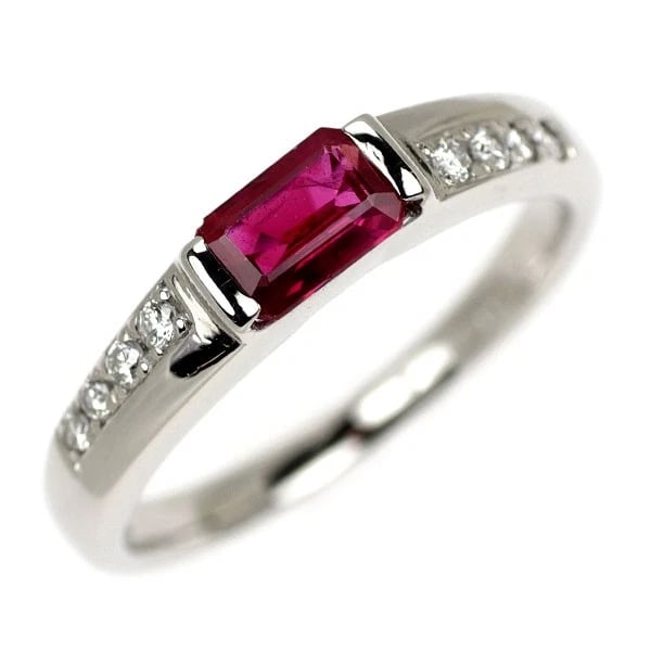 PT900 RUBY DIAMOND RING: Pt900 ruby diamond ring Brand: None Type/Style: Ring Material: Pt900, Main Stone Ruby Color: None Size: 6 US Accessories: None Accessories Notice: When purchasing pre-owned goods, please r
