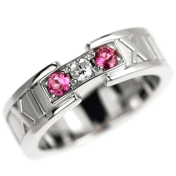 TIFFANY & CO K18WG PINK TOURMALINE DIAMOND RING: Tiffany & Co K18WG Pink Tourmaline Diamond Ring Brand: Tiffany Type/Style: Ring Material: K18WG, Main Stone Tourmaline Color: WG Size: 4.5 US Accessories: None Accessories Notice: When purchasing