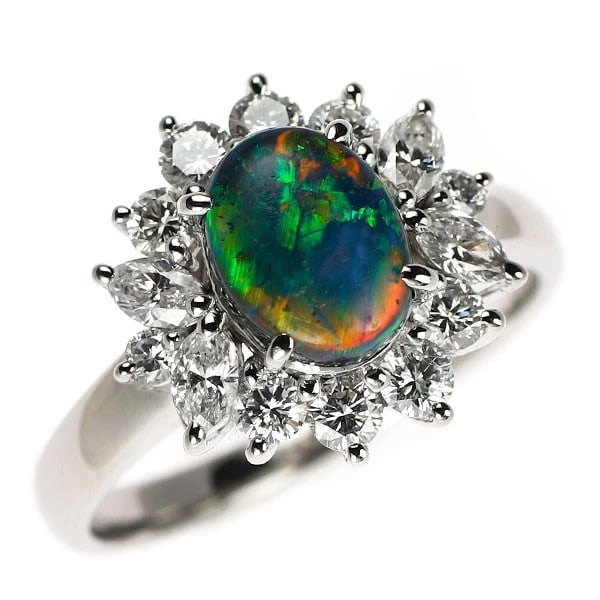 PT900 BLACK OPAL DIAMOND RING (1 of 2)