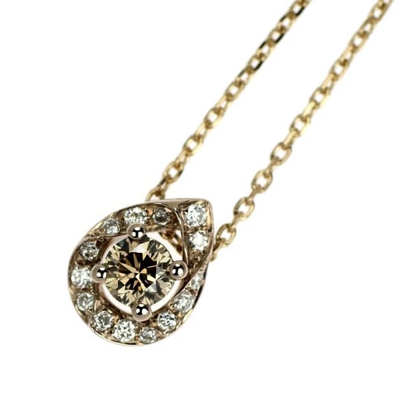 K18BG BROWN DIAMOND PENDANT NECKLACE: K18BG Brown Diamond Pendant Necklace Brand: None Type/Style: pendant necklace Material: K18BG, Main Stone Natural Color: BG Size: Chain Length 45cm Accessories: None Accessories Notice: When
